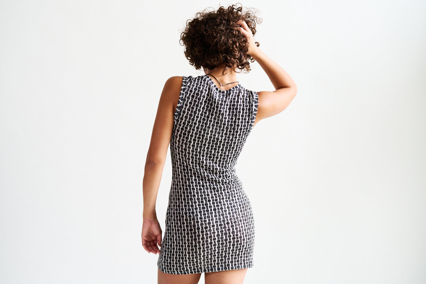 Grace Glittery Patterned Jersey Short Dress