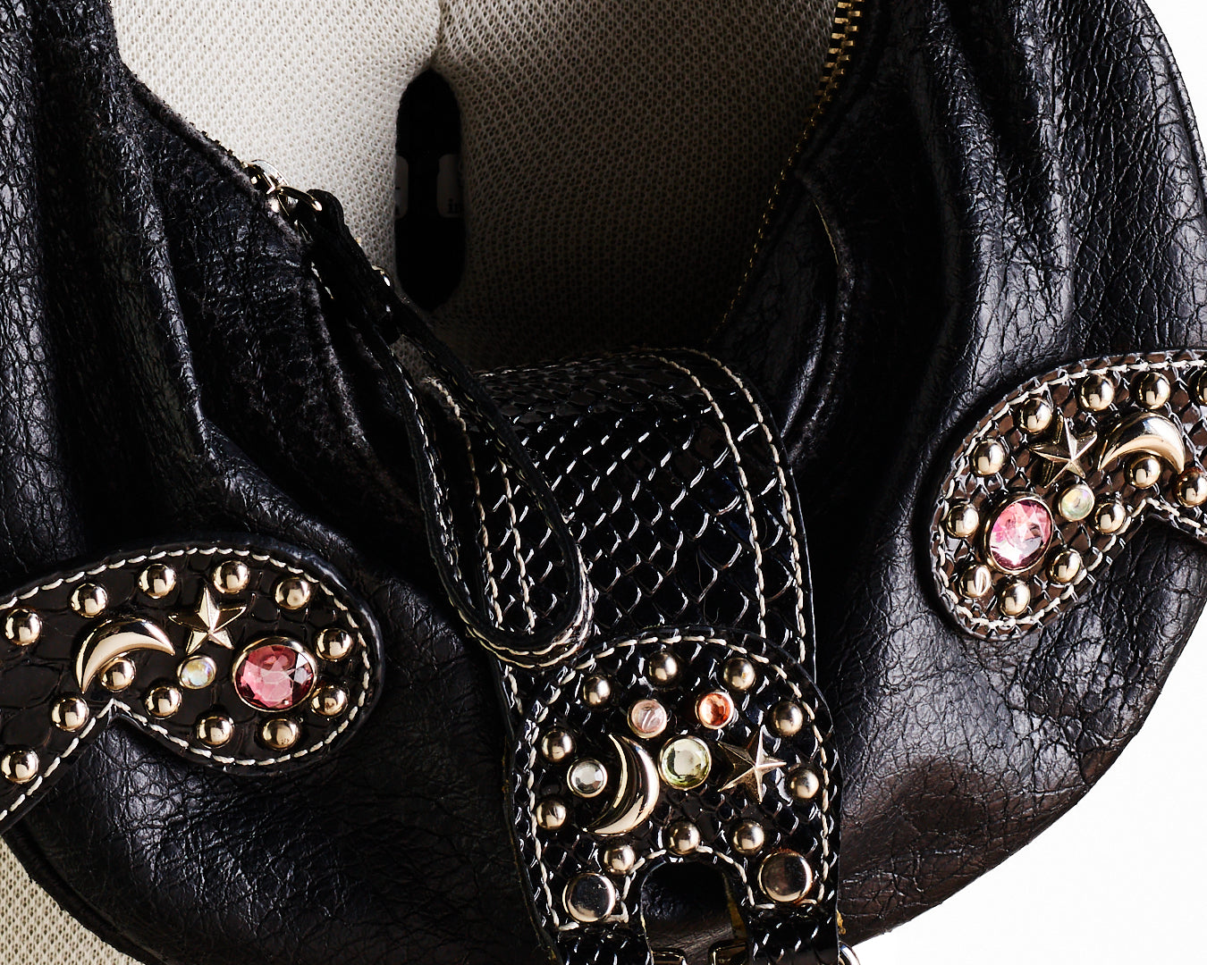 Vintage Guess Mini Black Faux Leather Handbag