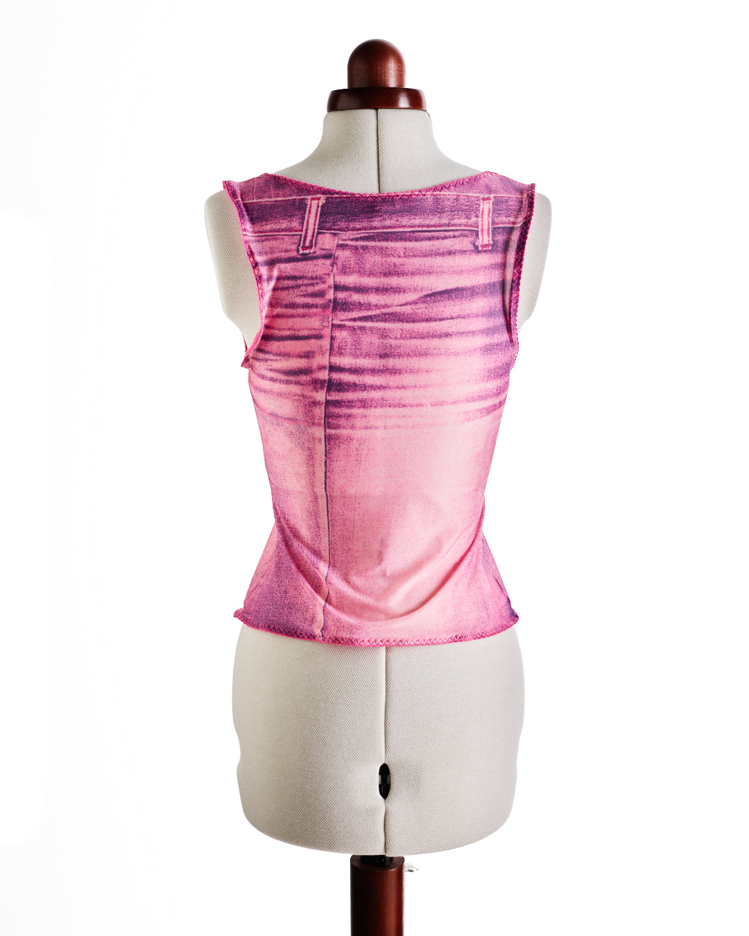 Roberto Cavalli Pink Denim Printed Top