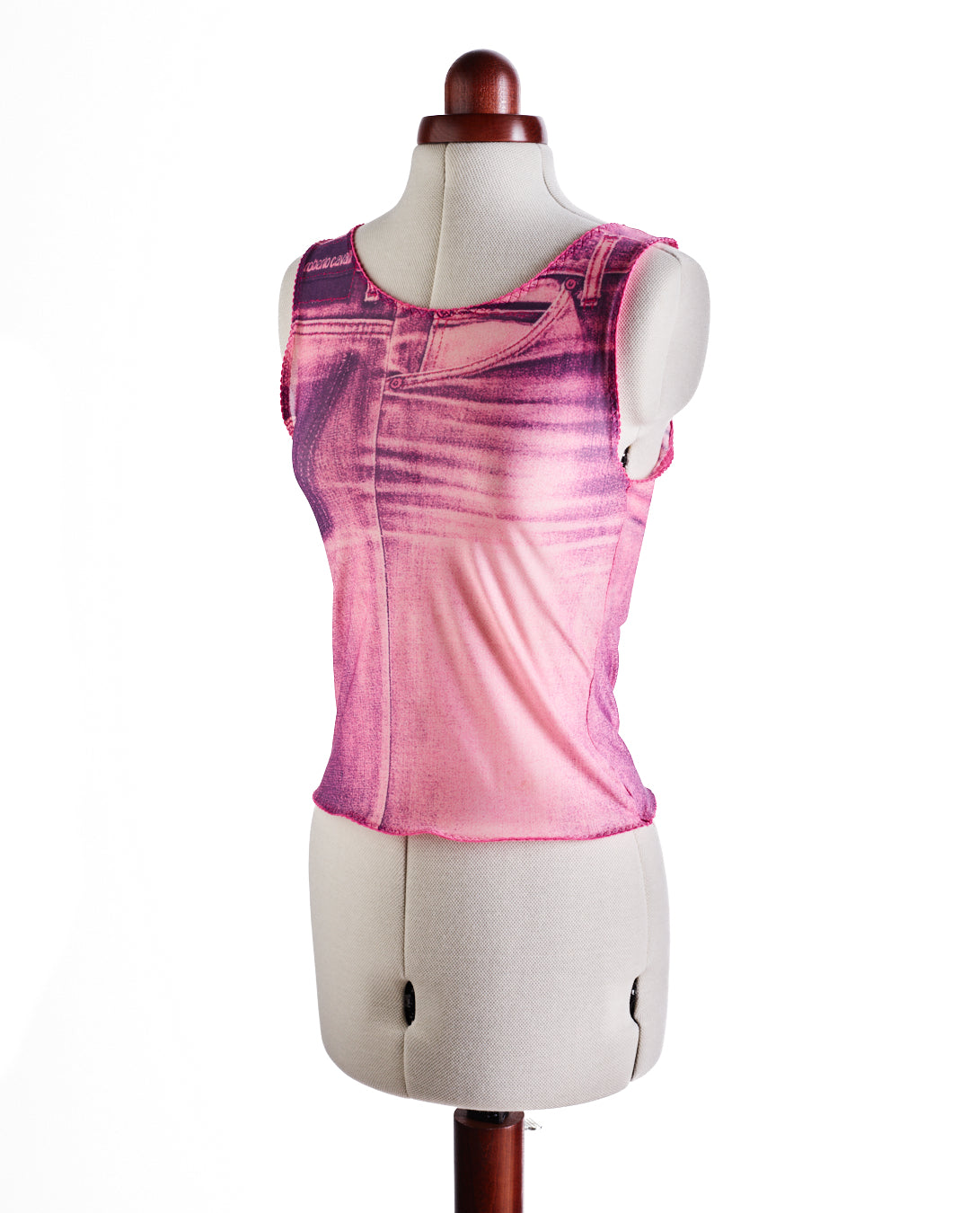 Roberto Cavalli Pink Denim Printed Top