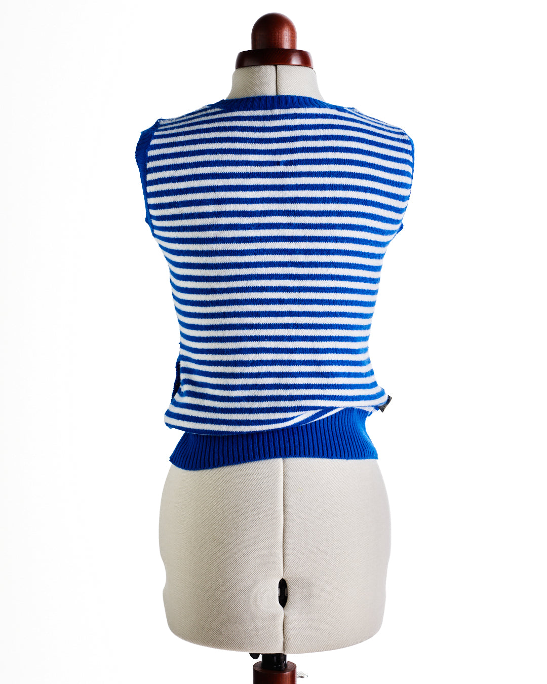 Blue and White Striped Roberto Cavalli Vest