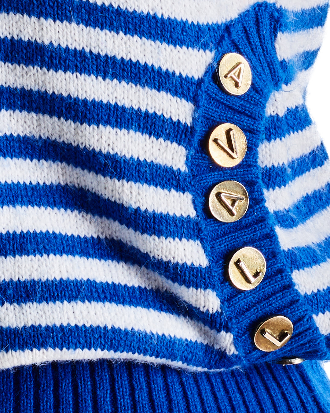 Blue and White Striped Roberto Cavalli Vest