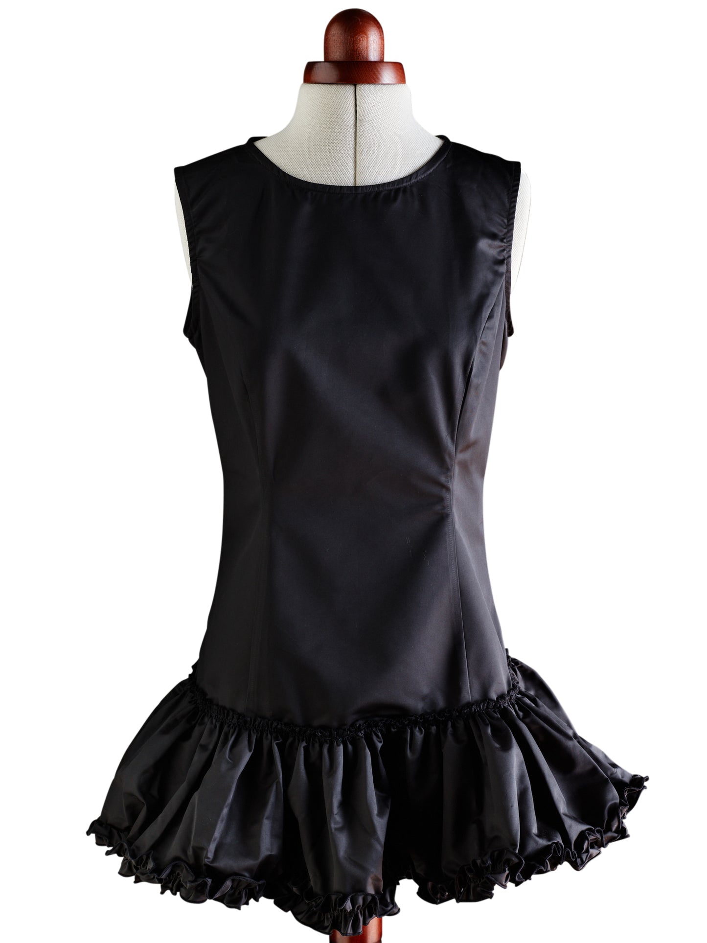 Louise Black Silk Ruffled Dress