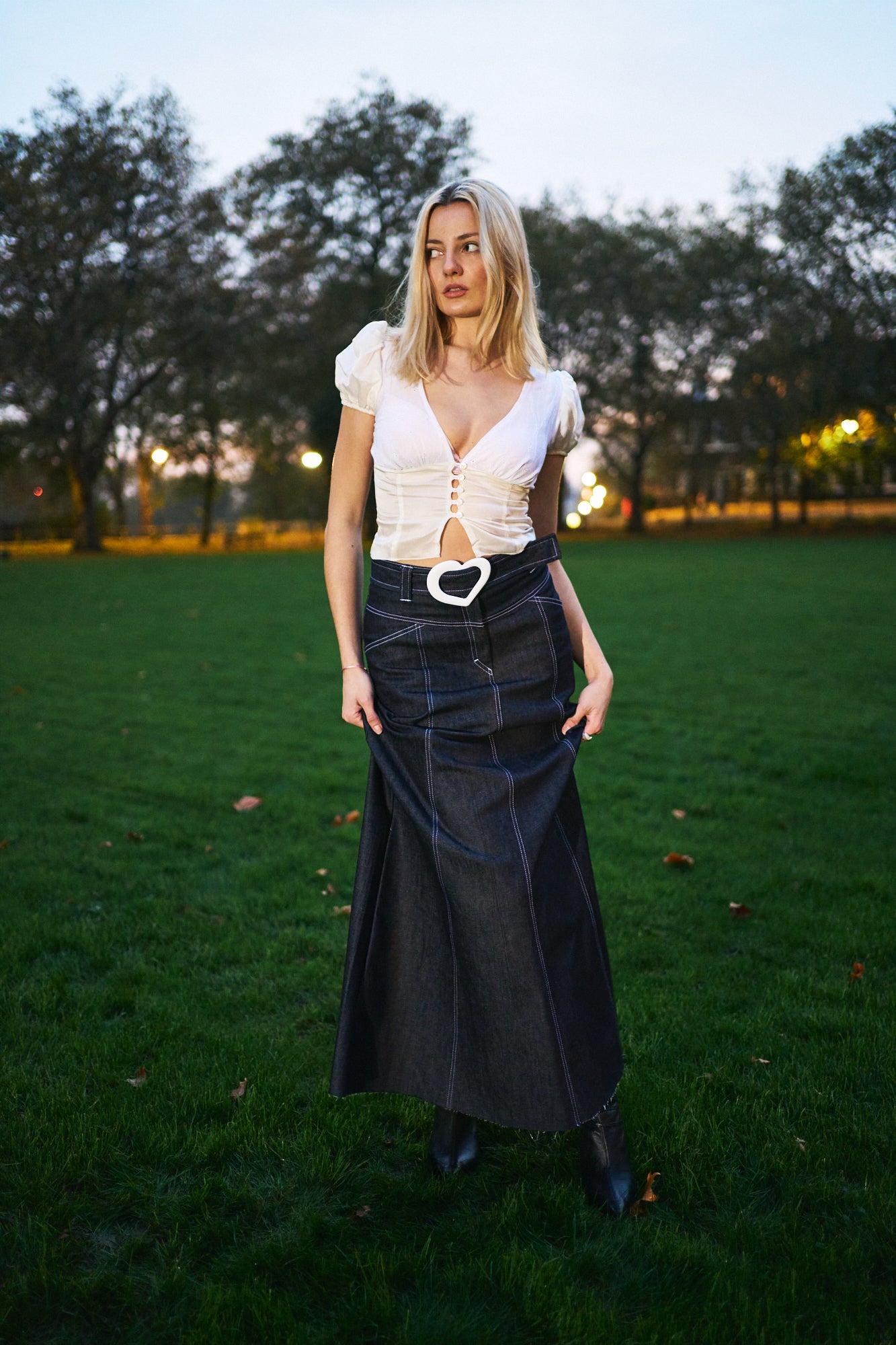 Ecru Silk Blouse with Embroidered Flowers