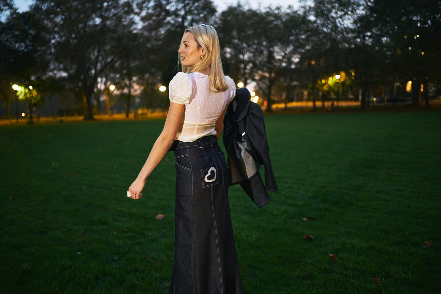 Ecru Silk Blouse with Embroidered Flowers