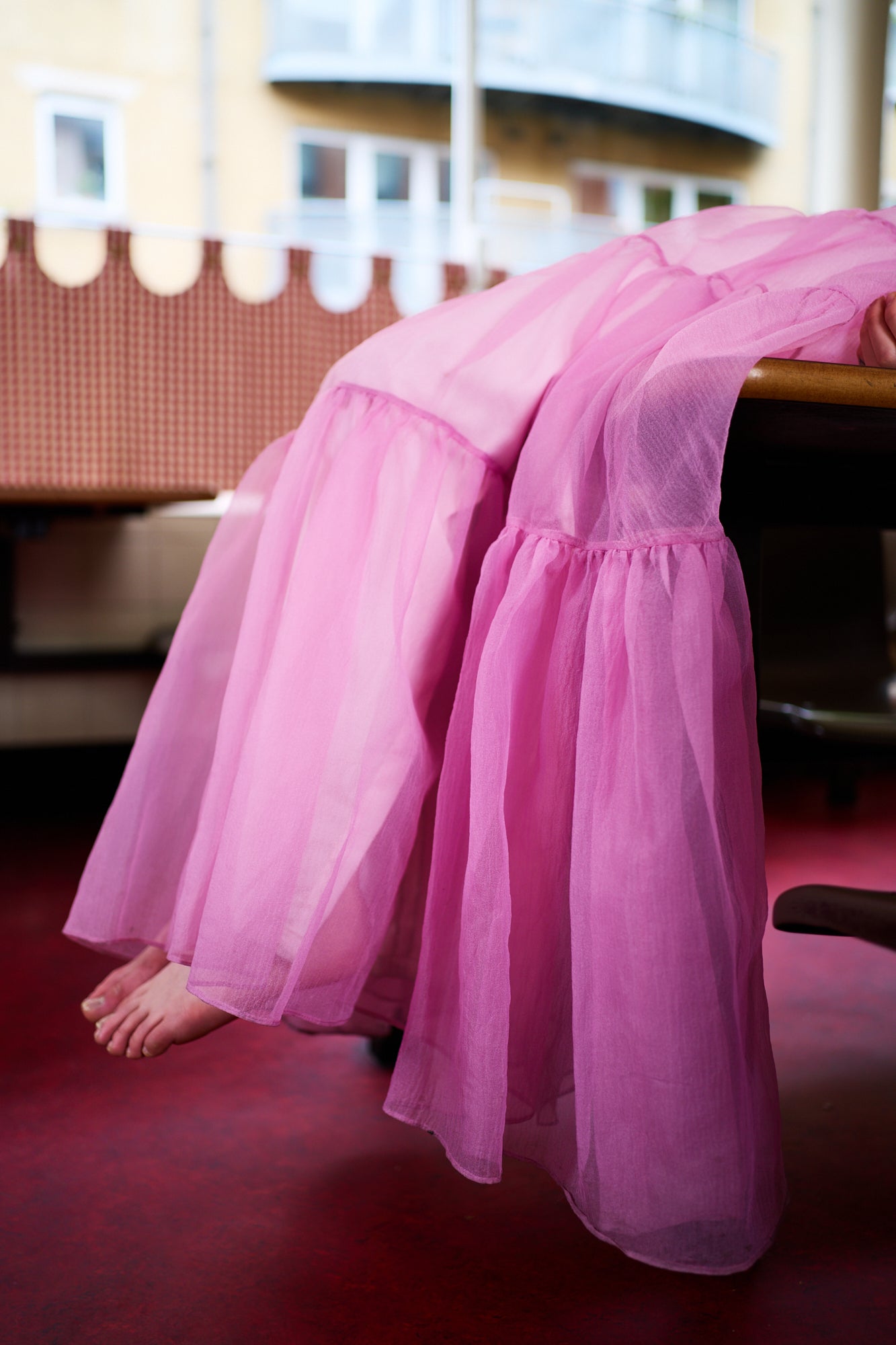 STAUD Baby Pink Dragon Skirt