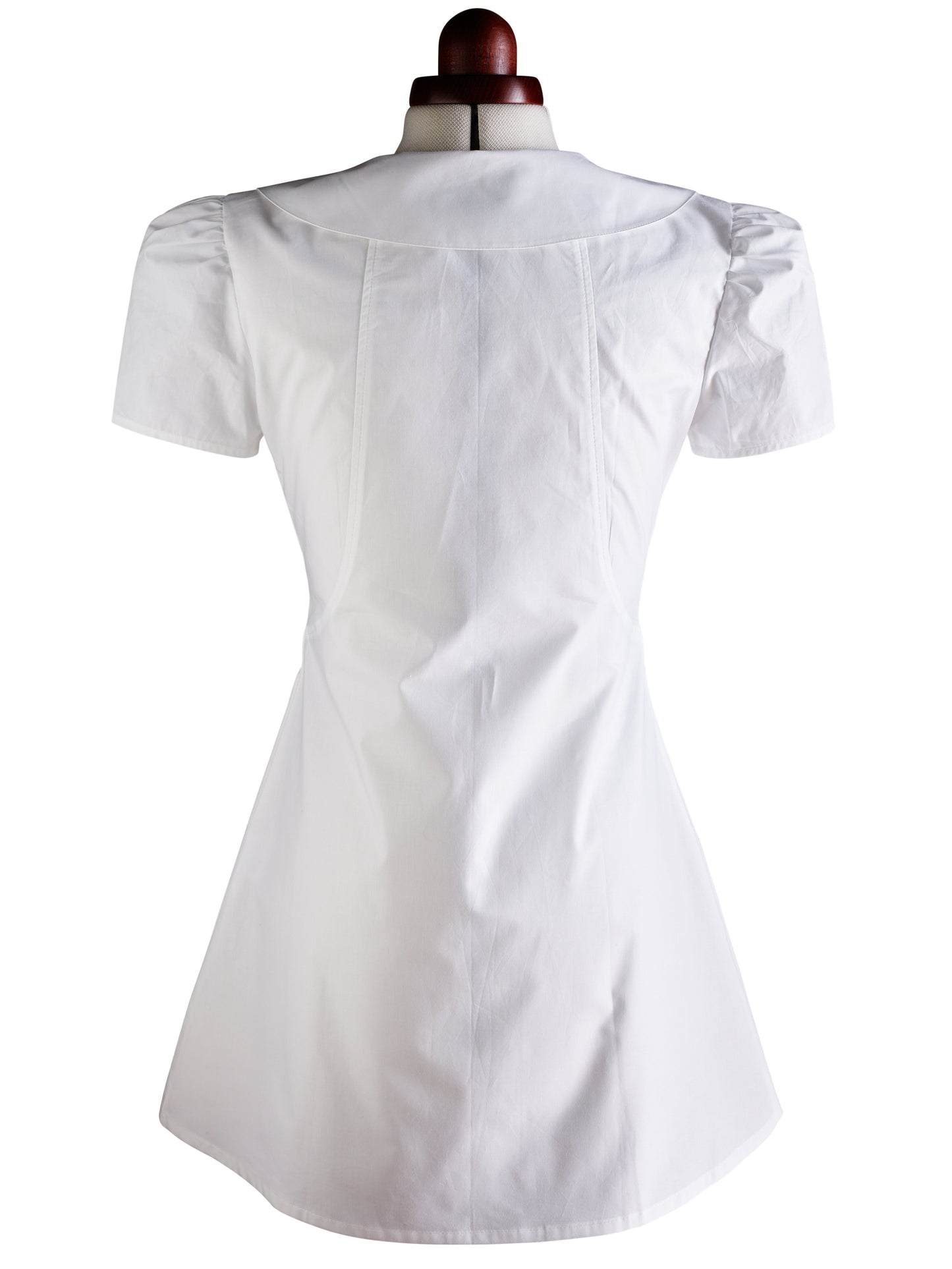 Marie White Cotton Dress with Col Claudine Collar