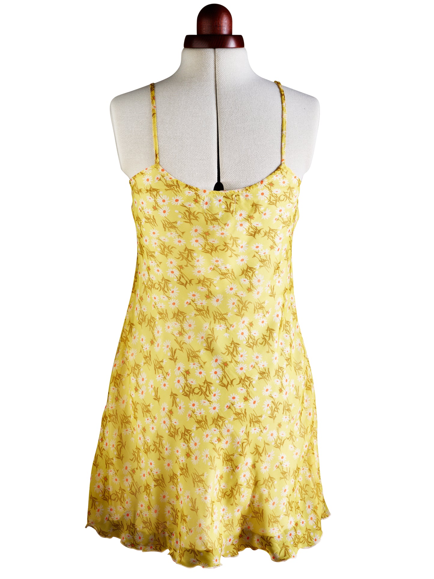 Lena Yellow Flowers Babydoll Muslin Silk Dress