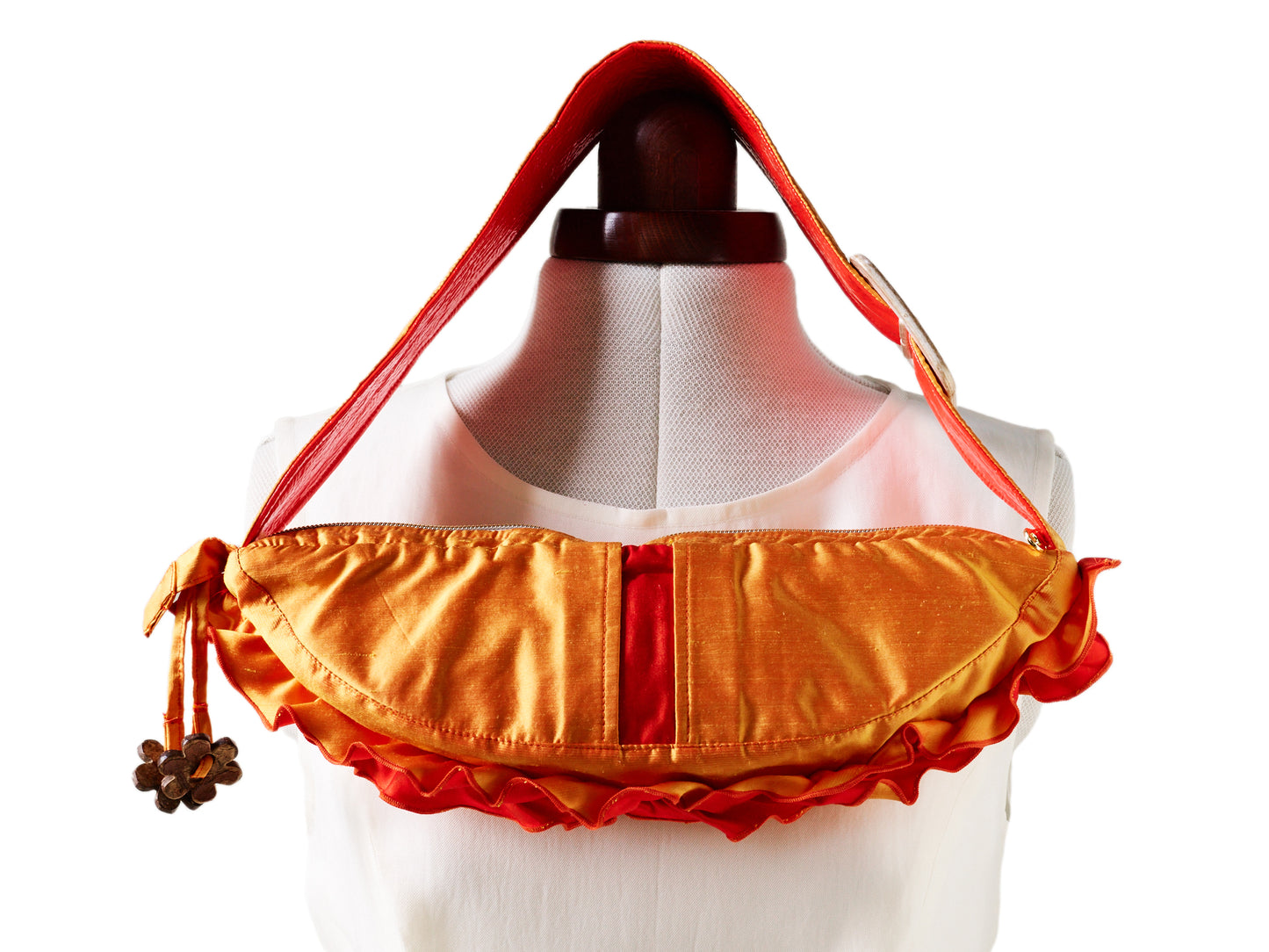 Orange Juice Ruffled Handbag