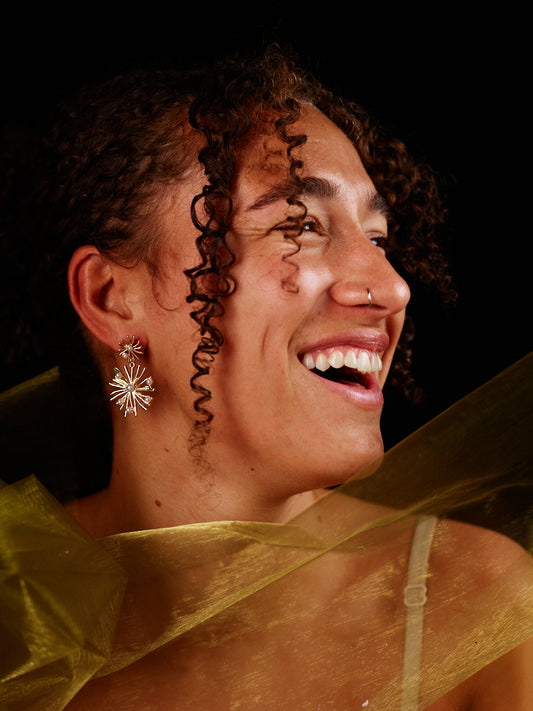 Unsigned Art Deco Firework Earrings