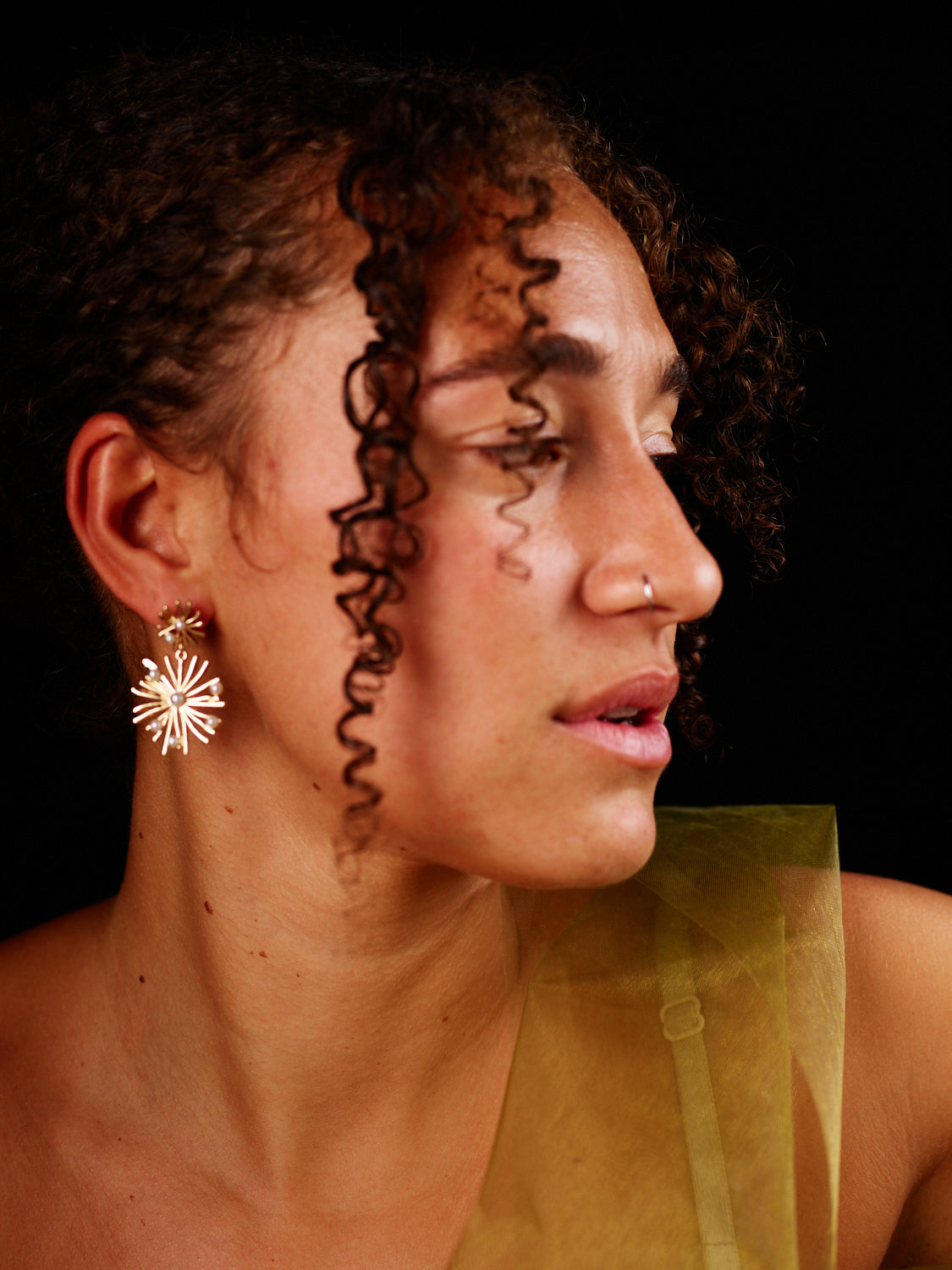 Unsigned Art Deco Firework Earrings