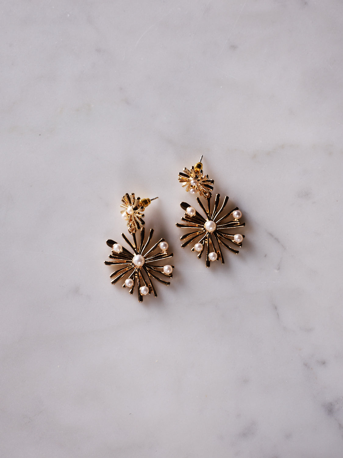 Unsigned Art Deco Firework Earrings