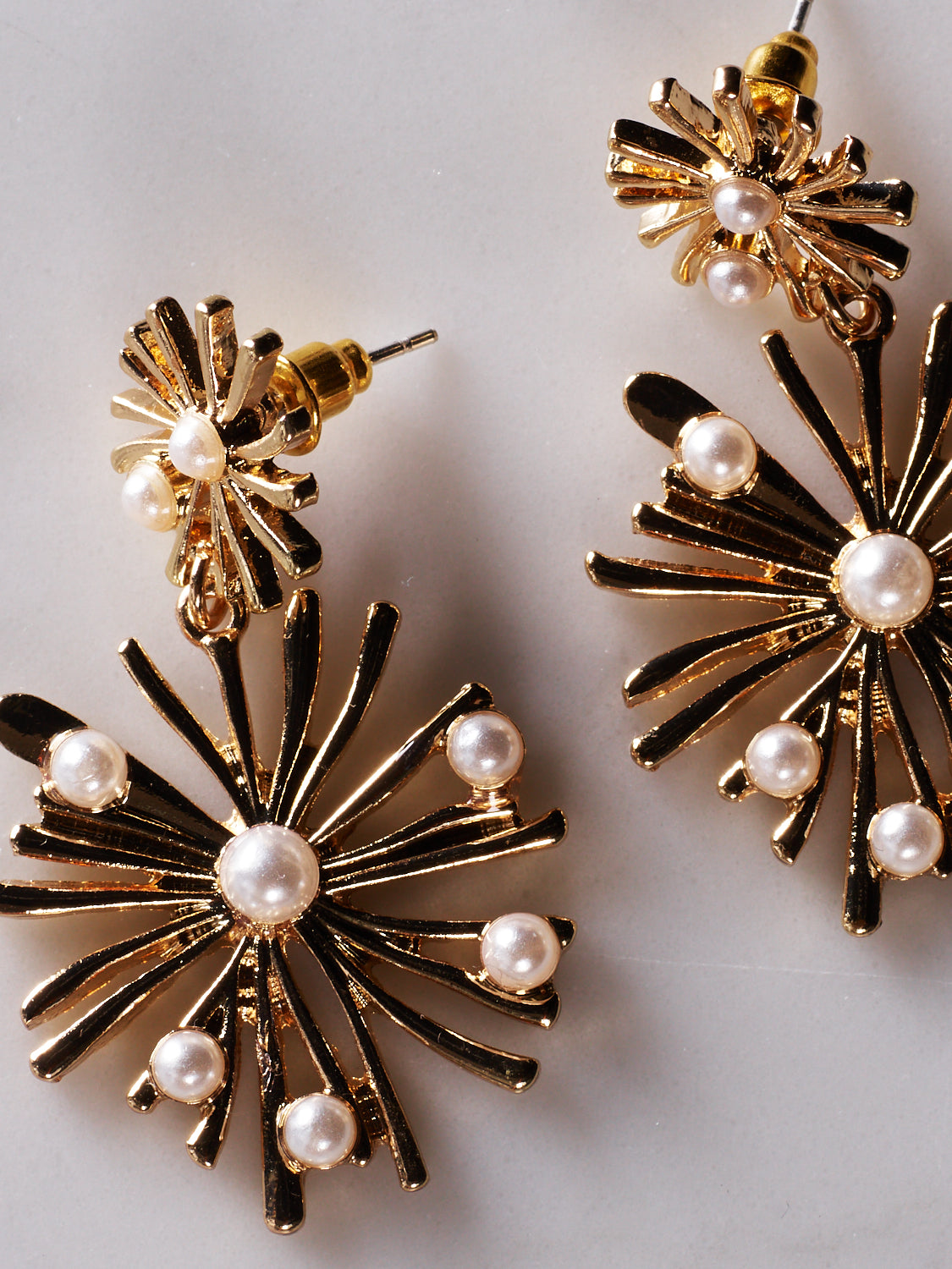 Unsigned Art Deco Firework Earrings